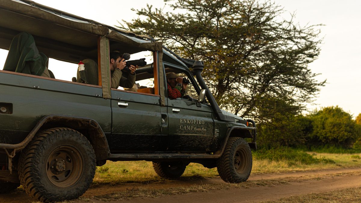 En safaribil med guide och passagerare tittar på djur utanför bilden. Hur påverkas din kommande safari av Ebolautbrottet i Afrika?